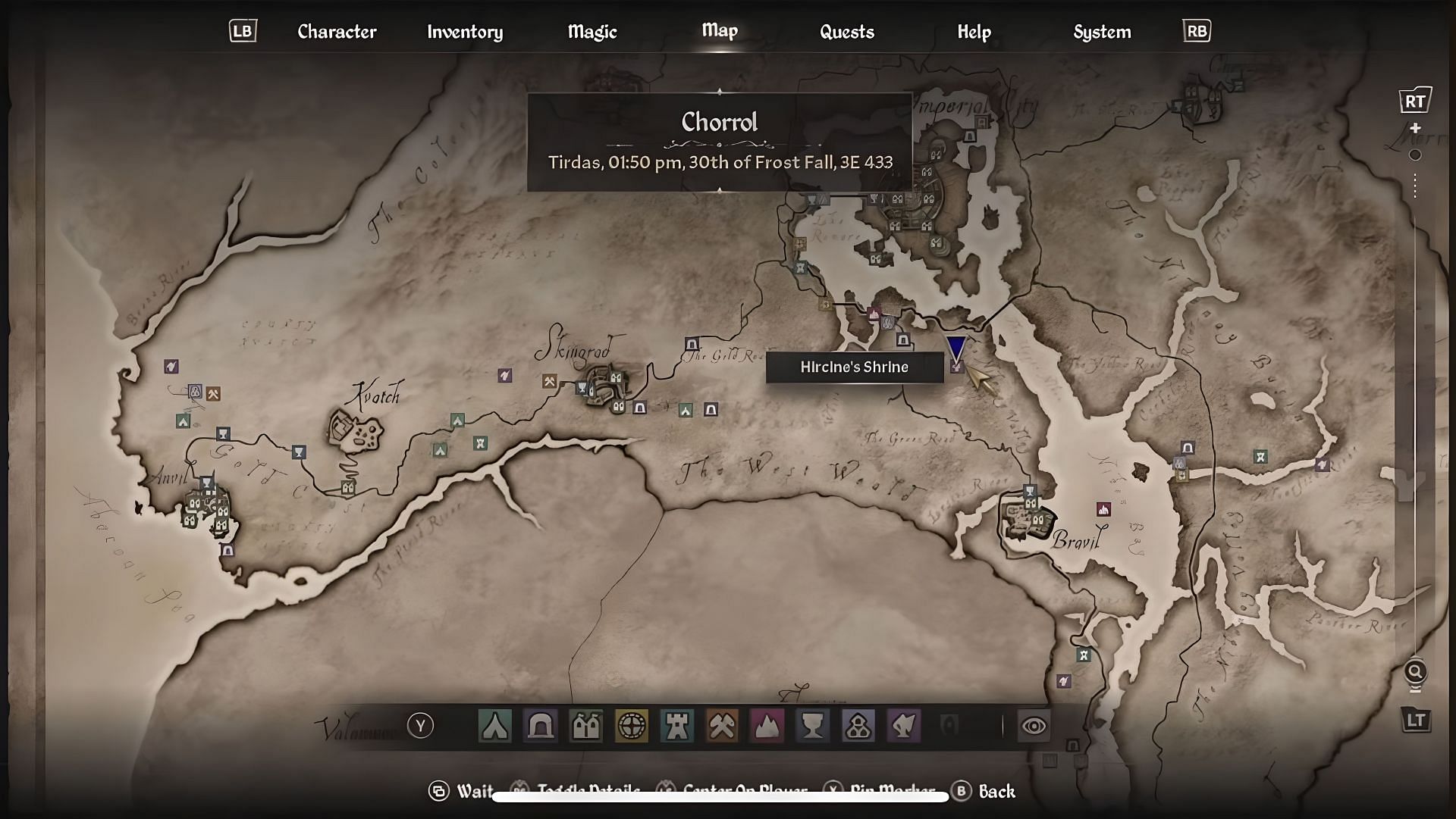 Hirchine's Shrine can be located on the southeast side of the Imperial City (Image via Bethesda || YouTube/@Karpo Gaming)